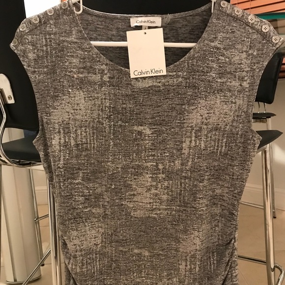 Calvin Klein Ruched Metallic Top - Picture 1 of 5